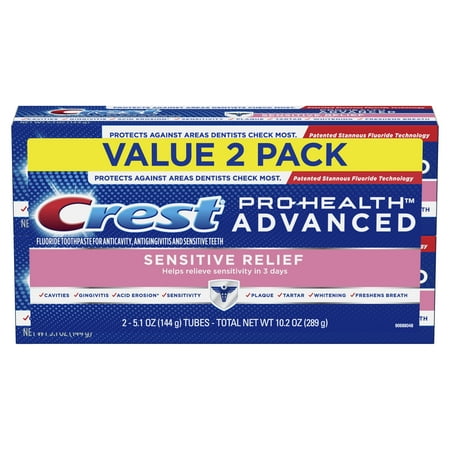 Crest Pro-Health Advanced Sensitive Toothpaste, Mint, 5.1 oz, 2 Pk