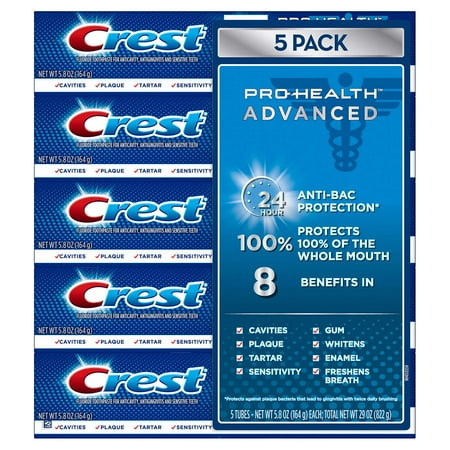 Crest Pro Health Advanced Toothpaste 5.8 Ounce (Pack of 5)