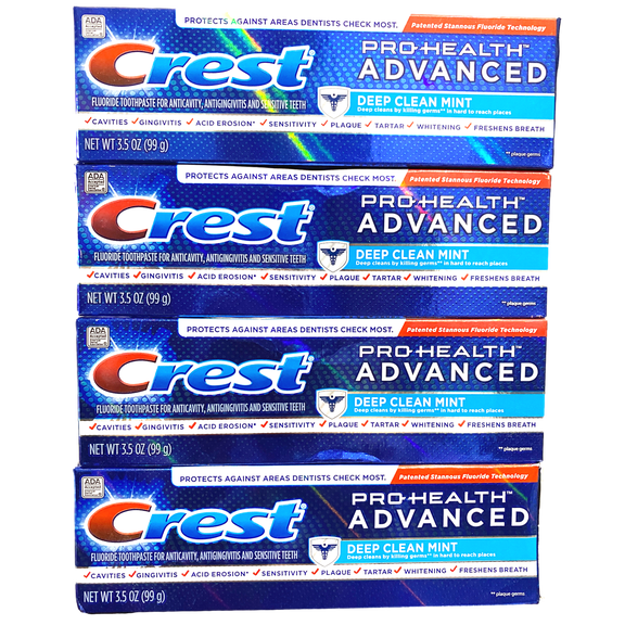 Crest Pro-Health Advanced Toothpaste, Deep Clean Mint 3.5oz (Pack of 4)