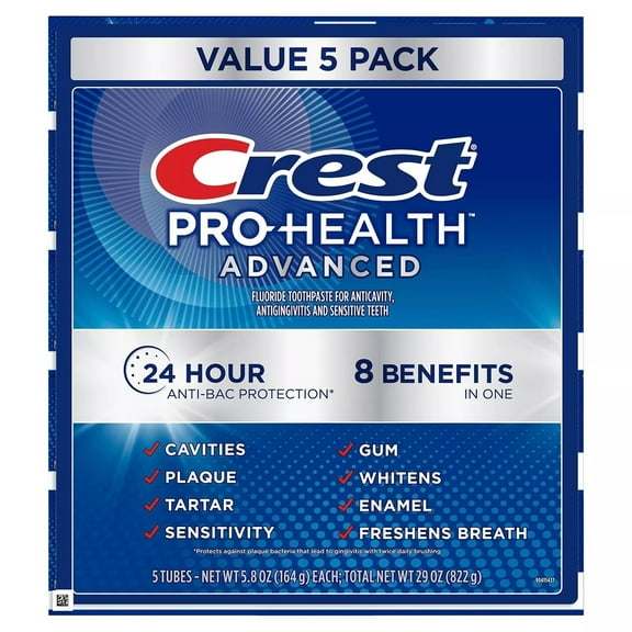 Crest Pro-Health Advanced Whitening + Intensive Clean Toothpaste (5.8 Oz 5 Ct)