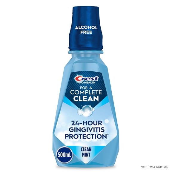 Crest Pro-Health Mouthwash, Alcohol Free, Clean Mint, 500mL (16.9 fl oz)