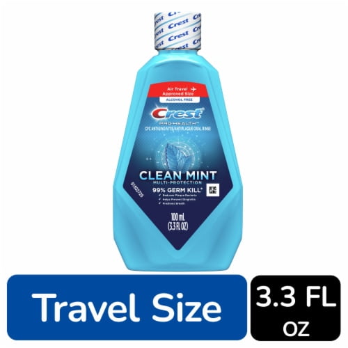 Crest Pro Health Clean Mint Multi-Protection Mouthwash Travel Size 3.3 fl oz.