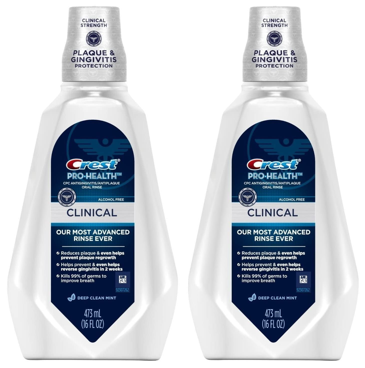 Crest Pro-Health Clinical CPC Antigingivitis/Antiplaque Oral Rinse Deep, Clean Mint 473 ml pack of 2