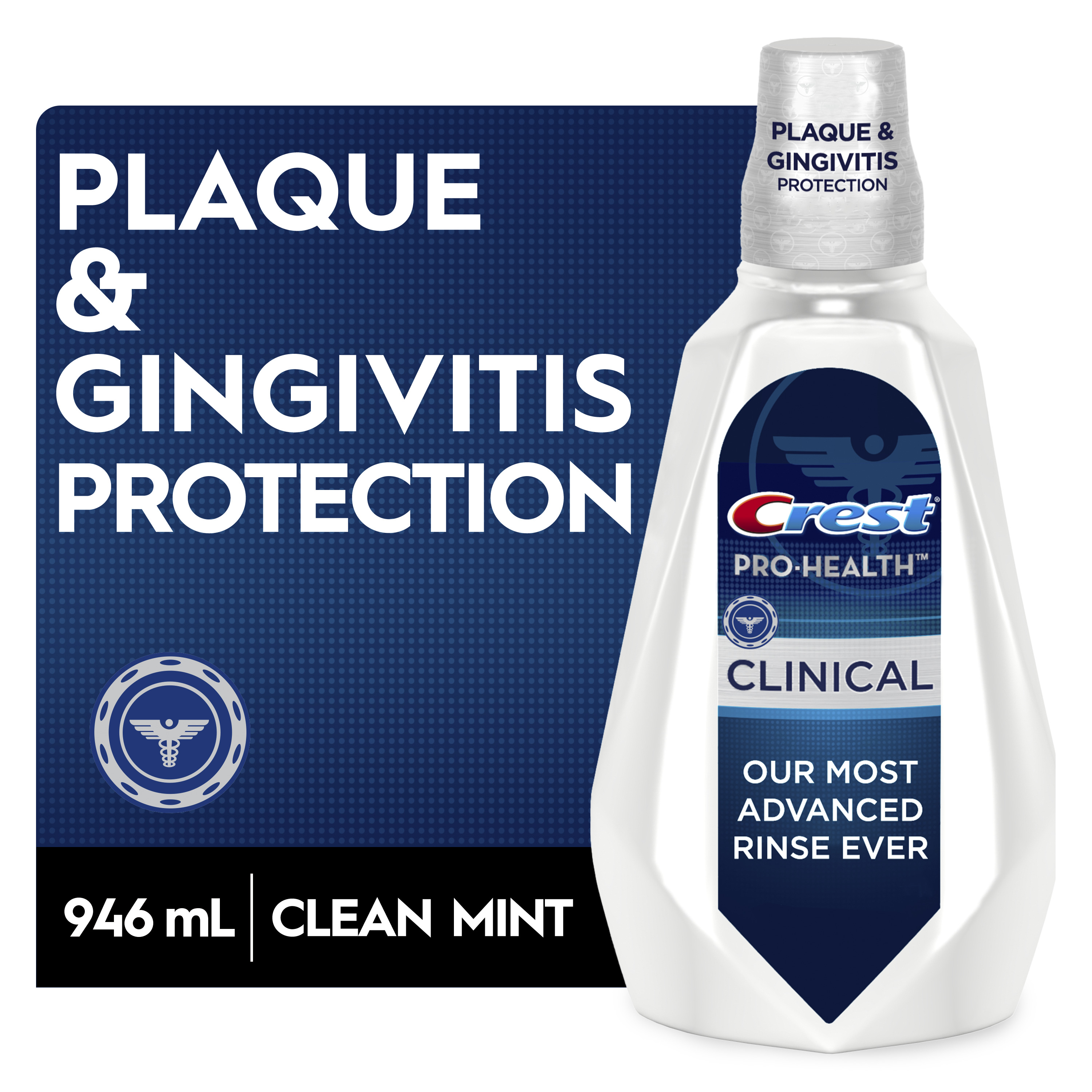 Crest Pro-Health Clinical Mouthwash/Mouth Rinse, Deep Clean Mint - 946 mL, Antigingivitis & Antiplaque, Alcohol Free - image 1 of 7