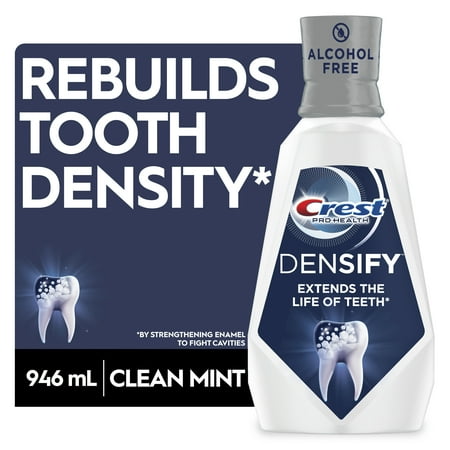 Crest Pro Health Densify Fluoride Mouthwash, Alcohol Free, Clean Mint, 946 mL