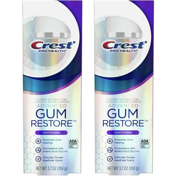Crest Pro Health Gum Restore Advanced Whitening Toothpaste, 3.7 Oz (104g) - Pack of 2RDD25
