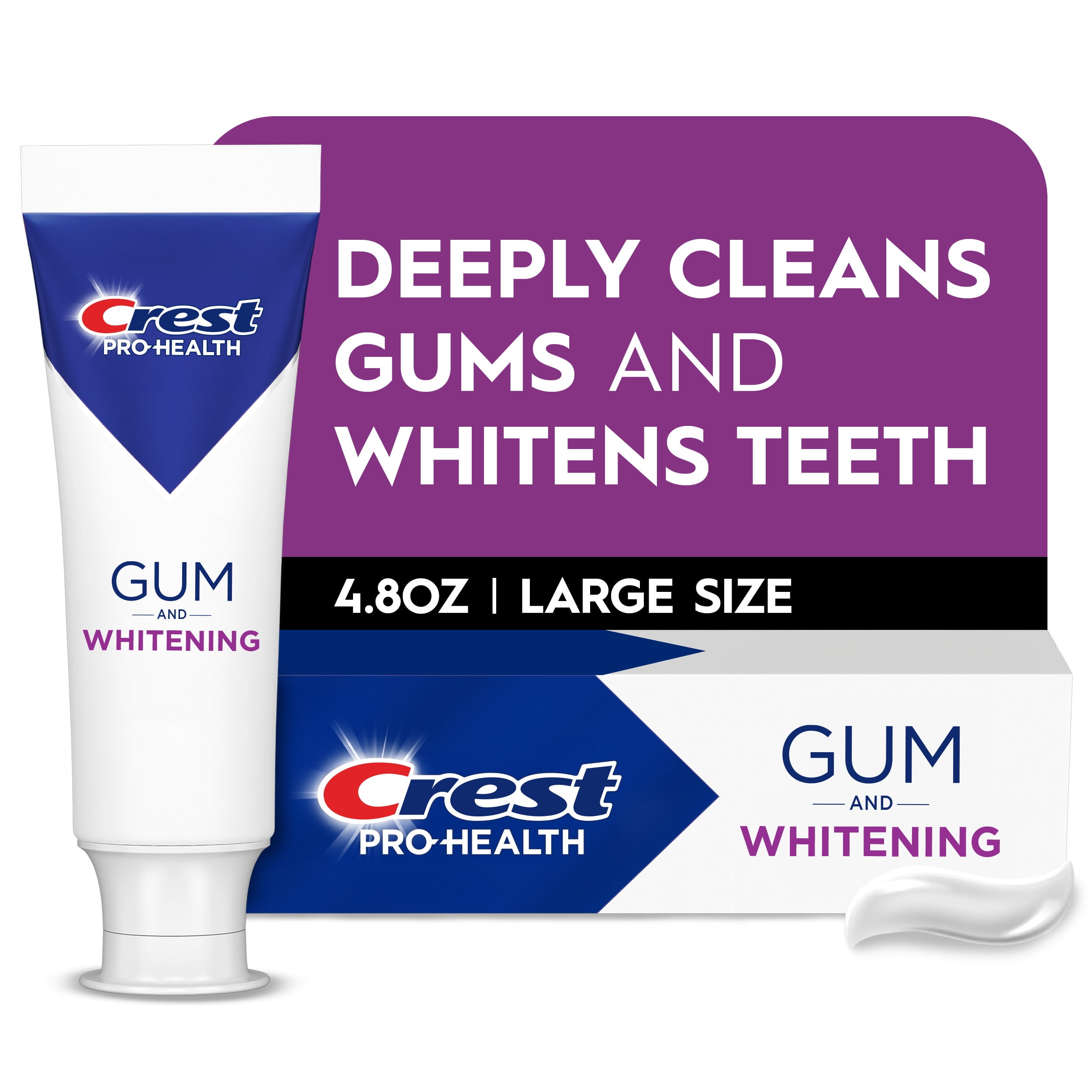 Crest Pro-Health Gum & Whitening Antibacterial Fluoride Toothpaste, 4.8 oz, for Adults and Kids 12+