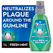 Crest Mouthwash, Pro Health Gum and Bacteria Guard Alcohol Free Mouthwash, Oral Rinse, Mint, 1L