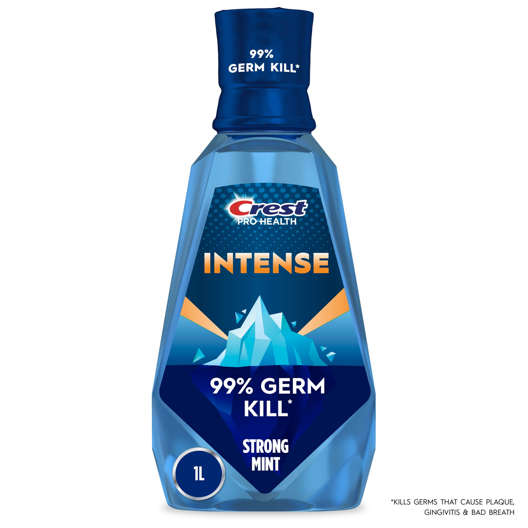 Crest Mouthwash Intense Clean Mint 1L Kills 99% Germs Fresh Breath