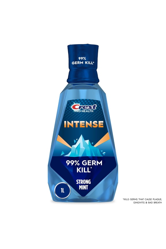 Mouthwash, Pro-Health Intense Mouthwash/Mouth Rinse, Strong Mint, 1 L (33.8 fl oz)