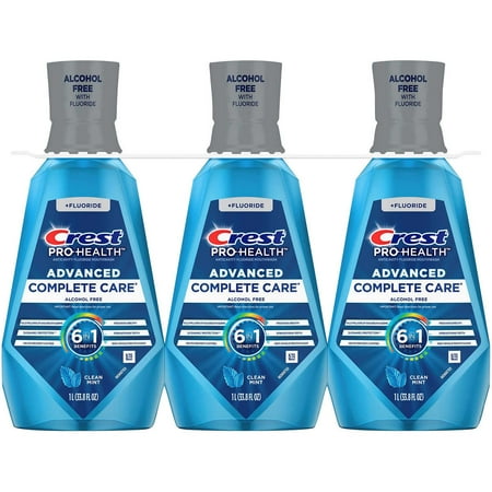 Crest Pro-Health Mouthwash with Fluoride Advanced Complete Care 1L (Pack of 3)