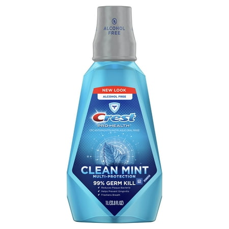 Crest Pro Health Multi-Protection Mouthwash With Cpc (Cetylpyridinium Chloride), Clean Mint, 1L (33.8 Fl Oz)