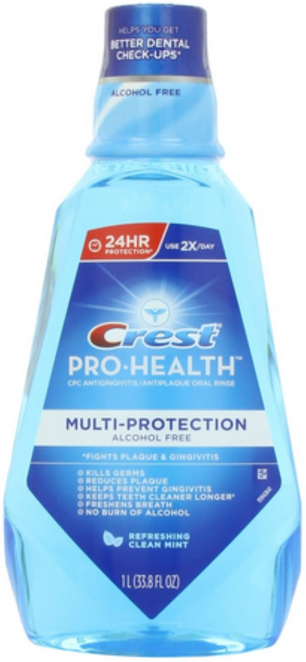 Crest Pro-Health Multi-Protection Oral Rinse, Refreshing Clean Mint 1000 mL (Pack of 3)