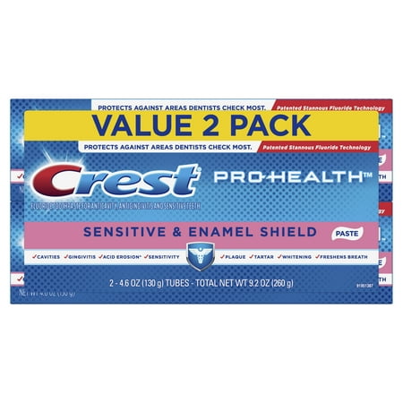 Crest Pro Health Sensitive, Enamel Shield Toothpaste, Mint, 4.6 oz, 2 Pk