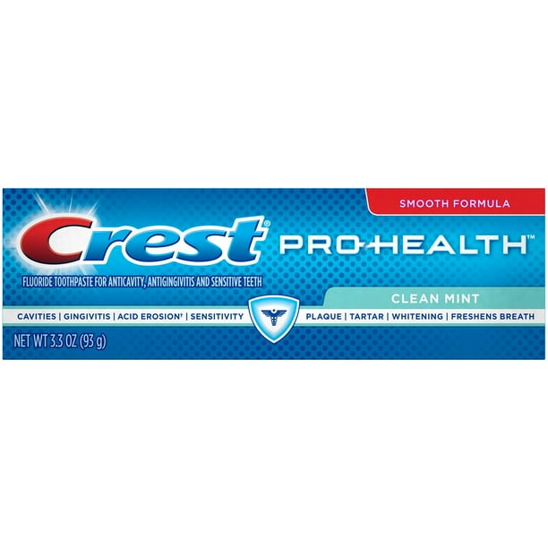 Crest ProHealth Smooth Formula Toothpaste, Clean Mint, 3.3 oz