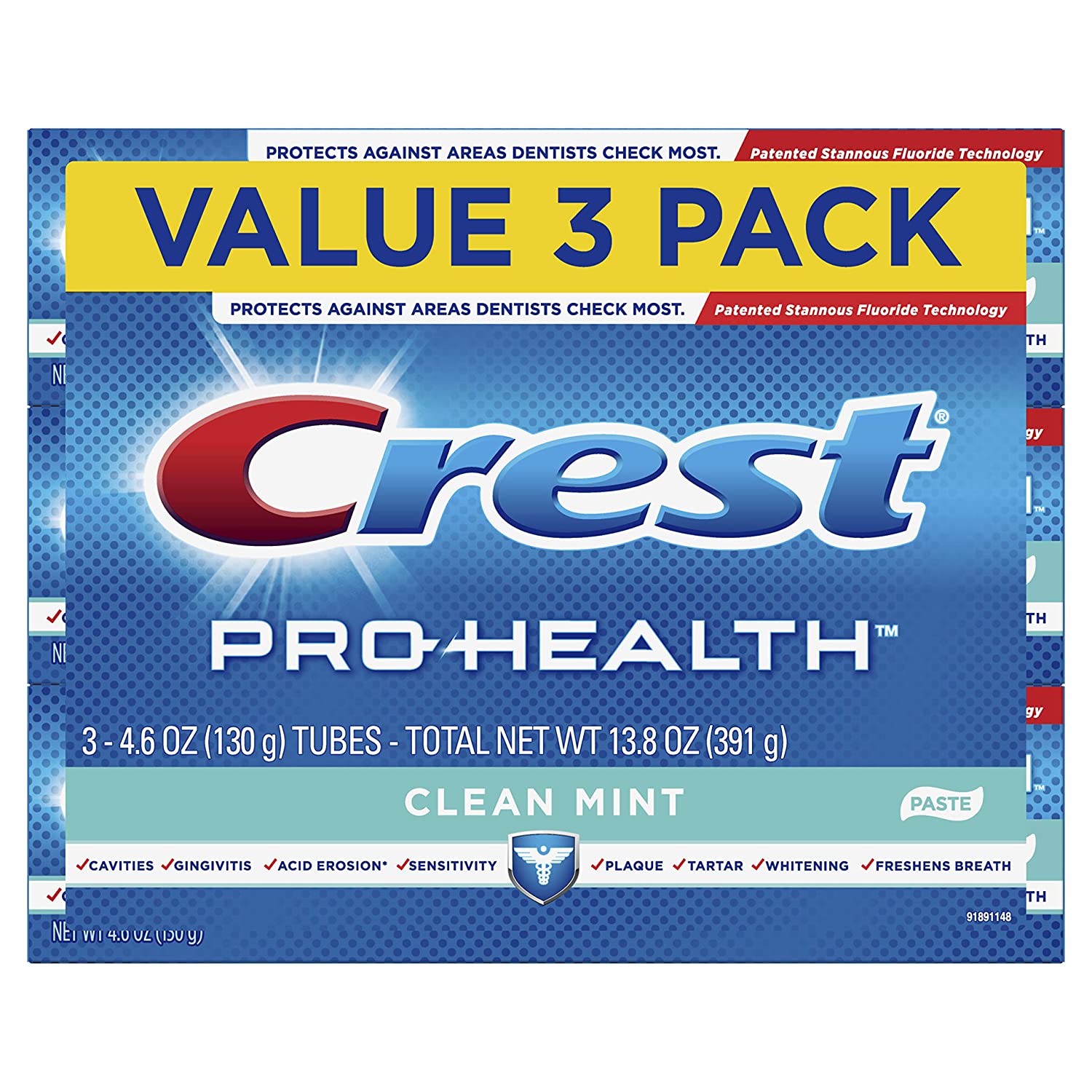 Crest Pro Health Smooth Formula Toothpaste, Clean Mint, 4.6 oz, 3 Pk - image 1 of 7