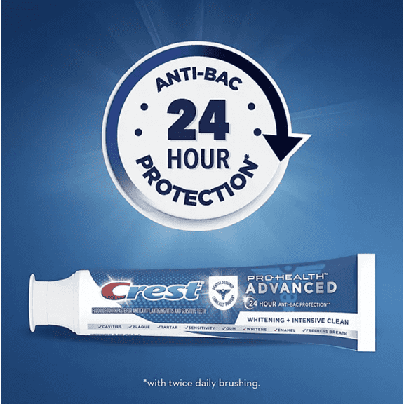 Crest Pro-Health Toothpaste, Advanced White for Teeth Whitening (2 Pack)