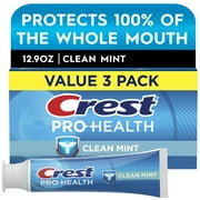 Crest Pro-Health Toothpaste, Clean Mint, 4.3 oz, 3 Pack