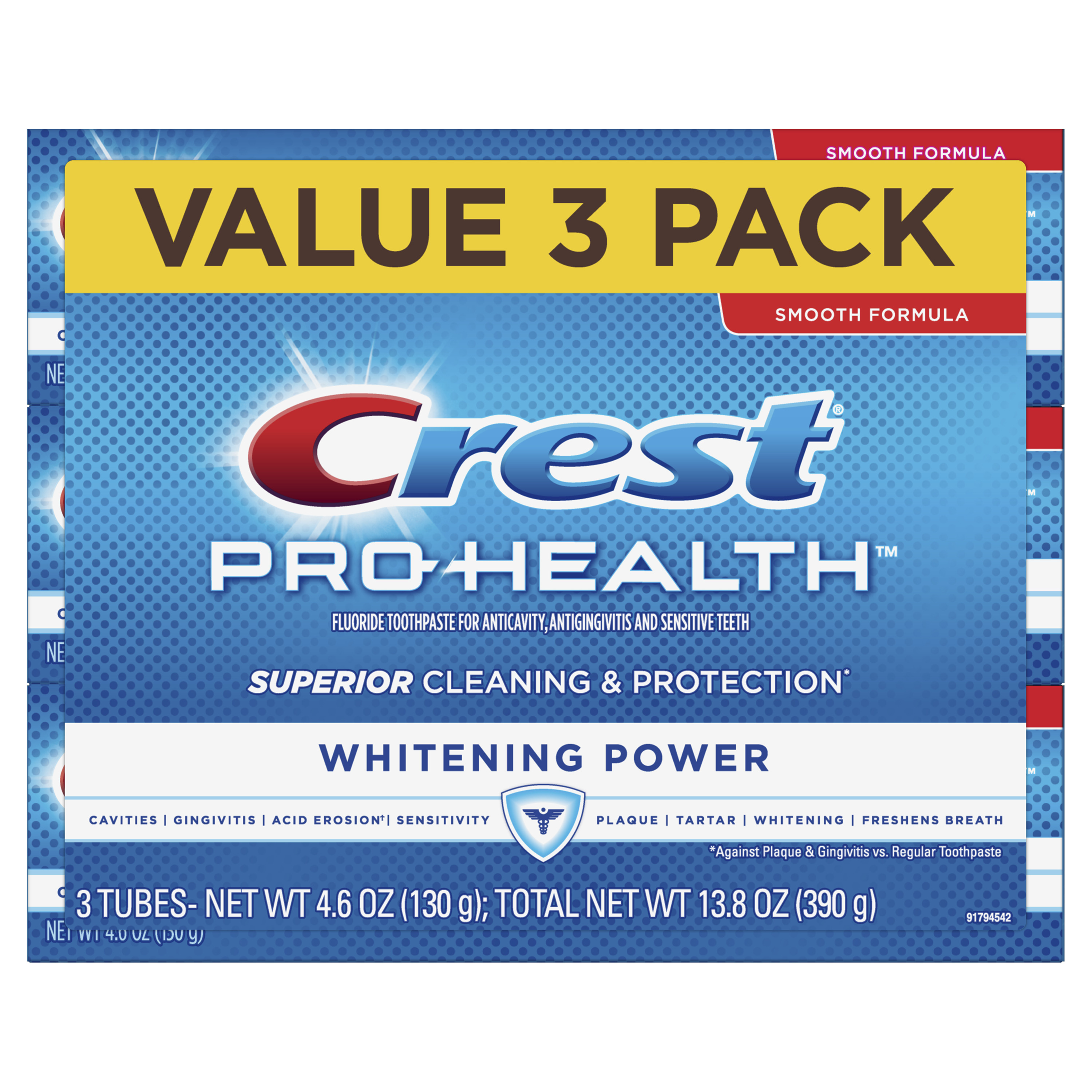 Crest Pro-Health Whitening Power Toothpaste, 4.6 oz, Pack of 3 - image 1 of 7