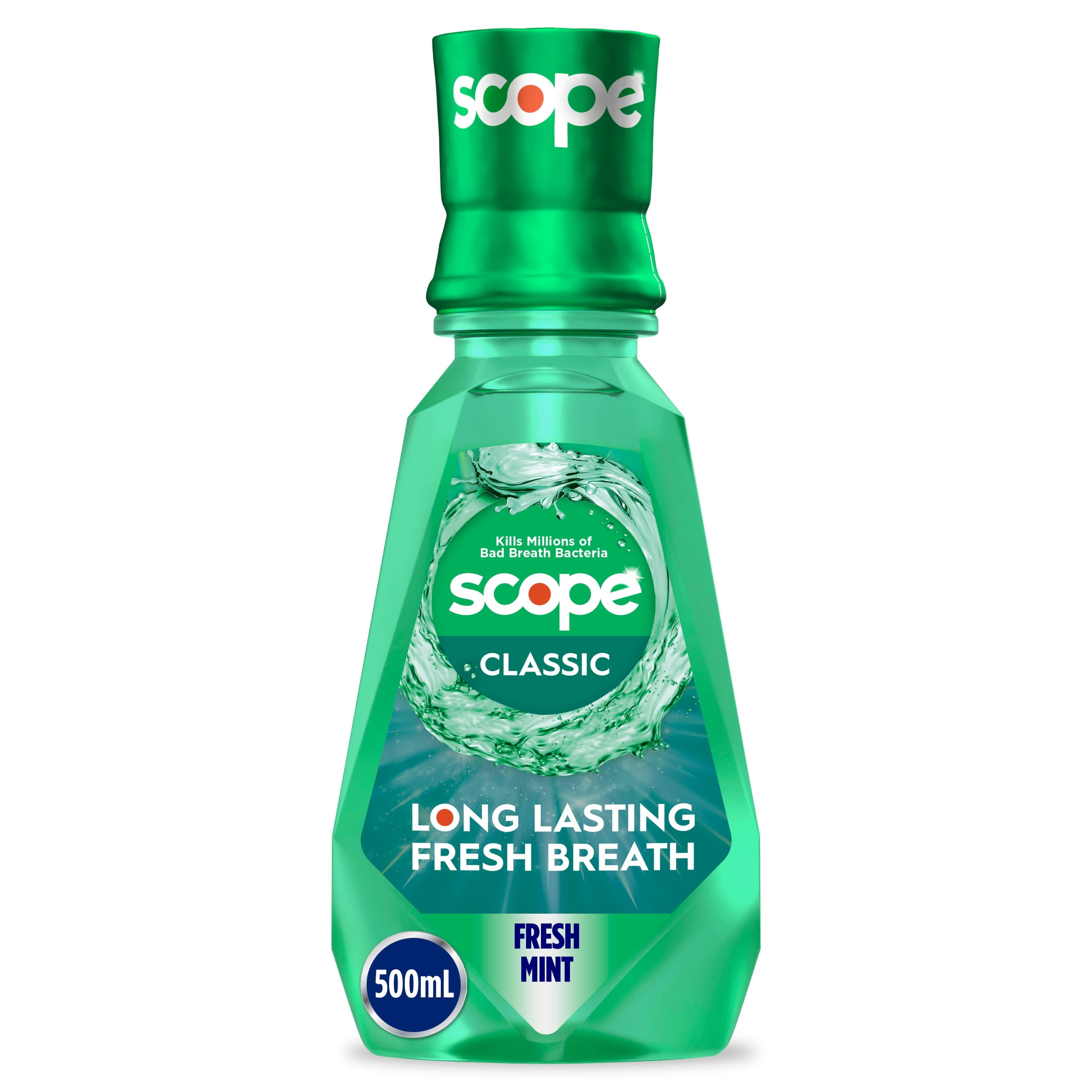 Scope Mouthwash, Classic, Fresh Mint, 500mL