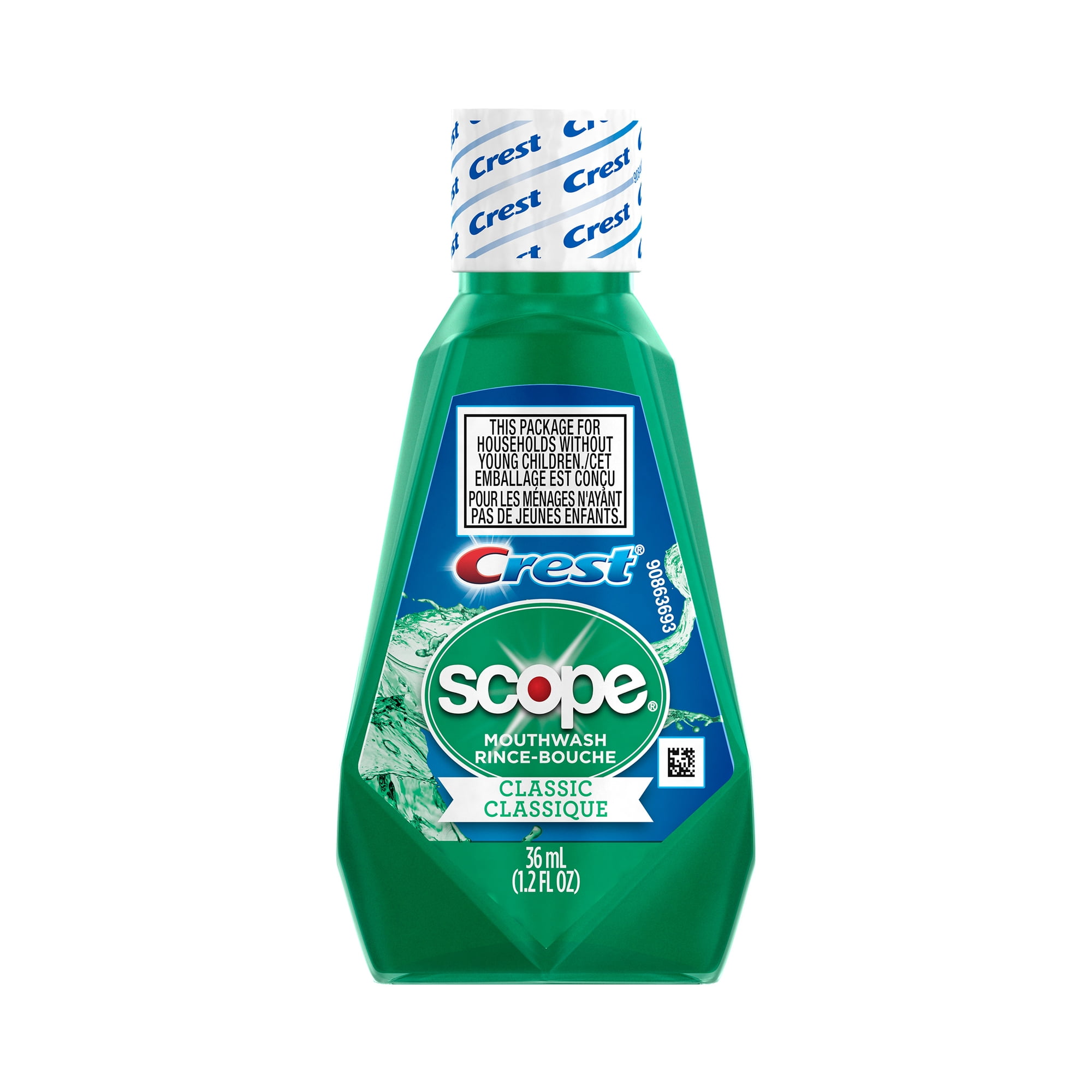 Crest Scope Classic Mouthwash 1.2 oz. Original Mint Flavor