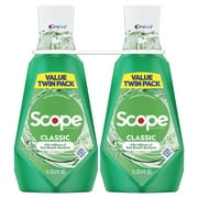 Crest Scope Classic Mouthwash, Original Mint, 1L 2 Pack