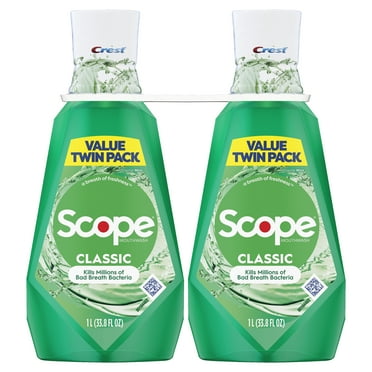 Crest Scope Classic Mouthwash, Original Mint, 1L 2 Pack