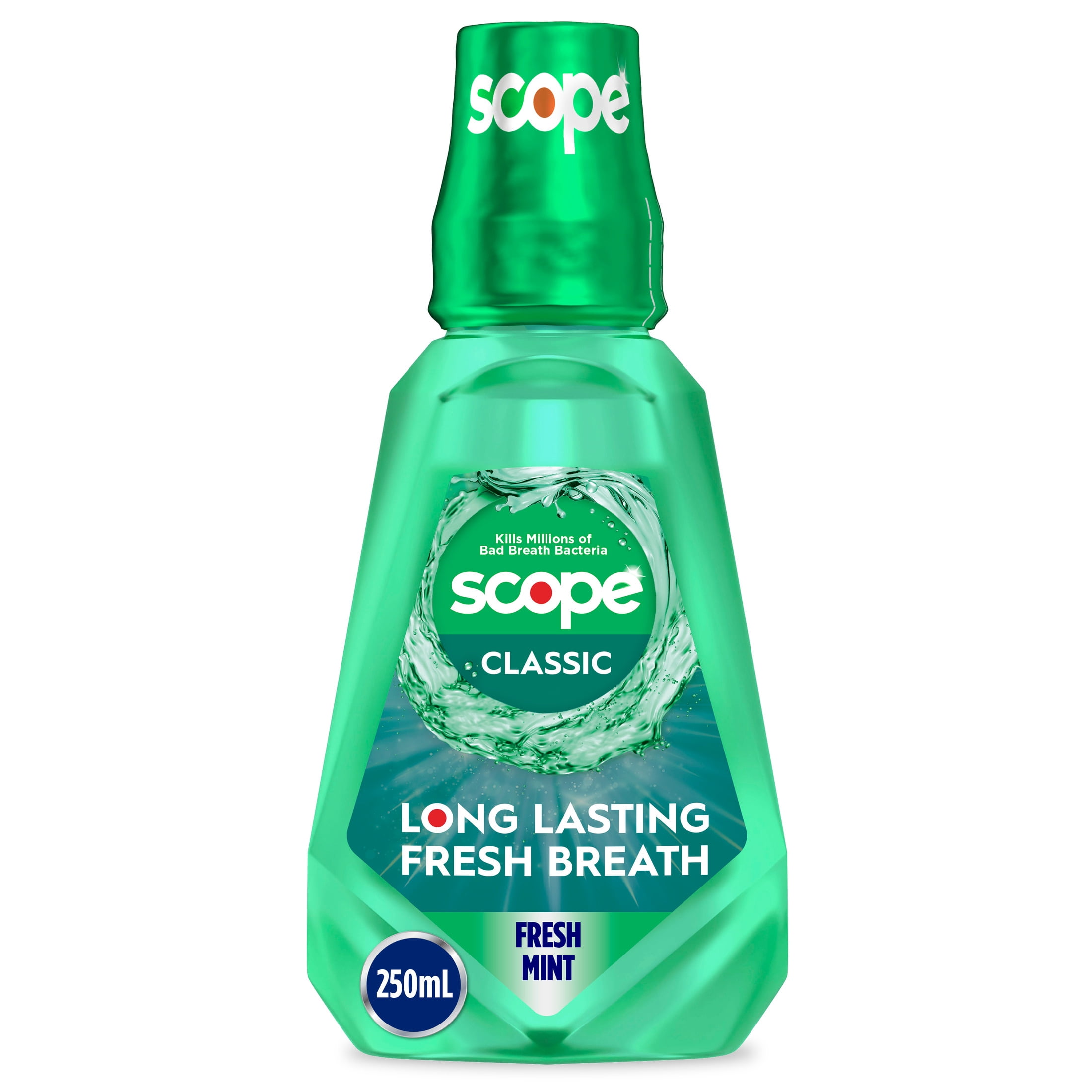 Scope Mouthwash, Classic, Fresh Mint, 250mL