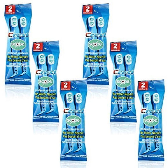 Crest Scope | Mini Brushes-Disposable Toothbrushes with Toothpaste and Pick 6 Pack
