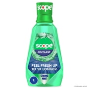 Scope Mouthwash, Outlast, Long Lasting Freshness, Kills Millions of Bad Breath Germs, Strong Mint, 1L