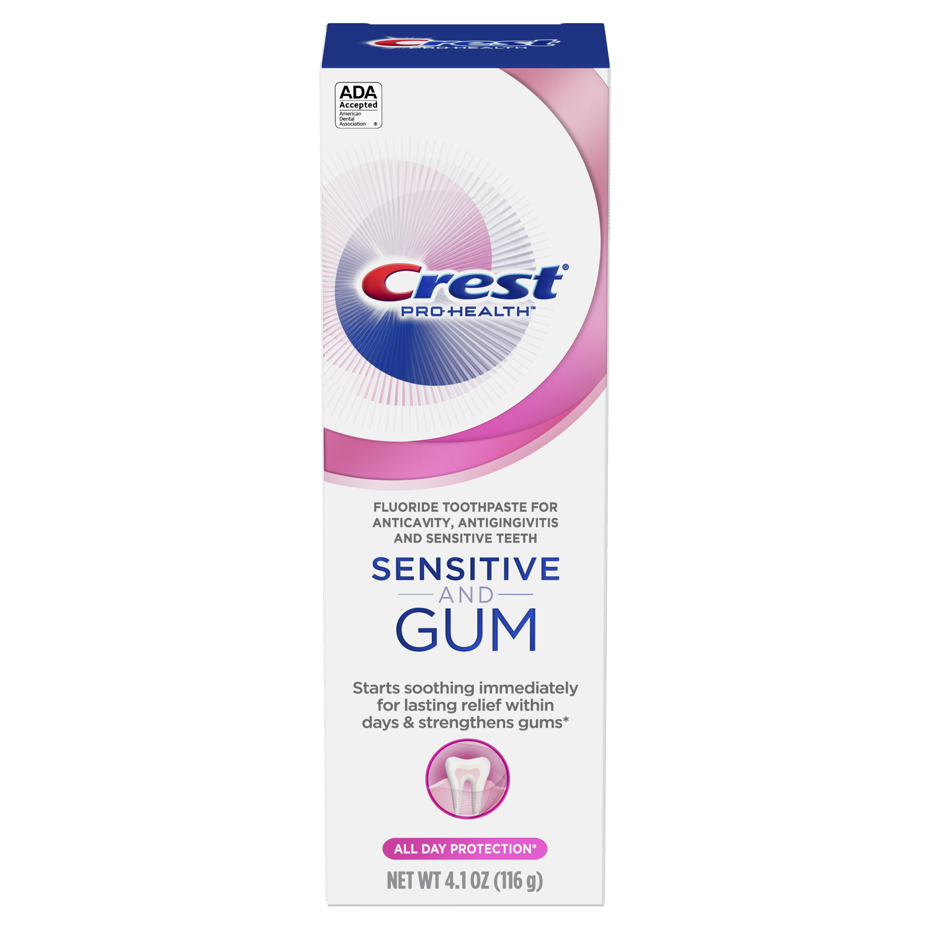 Crest Sensitive & Gum All Day Protection Anticavity Fluoride Toothpaste, 4.1 oz - image 1 of 13