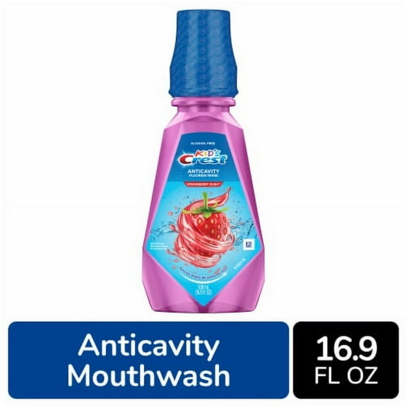 2X - Crest Strawberry Rush Kid's Anticavity Alcohol Free Fluoride Rinse