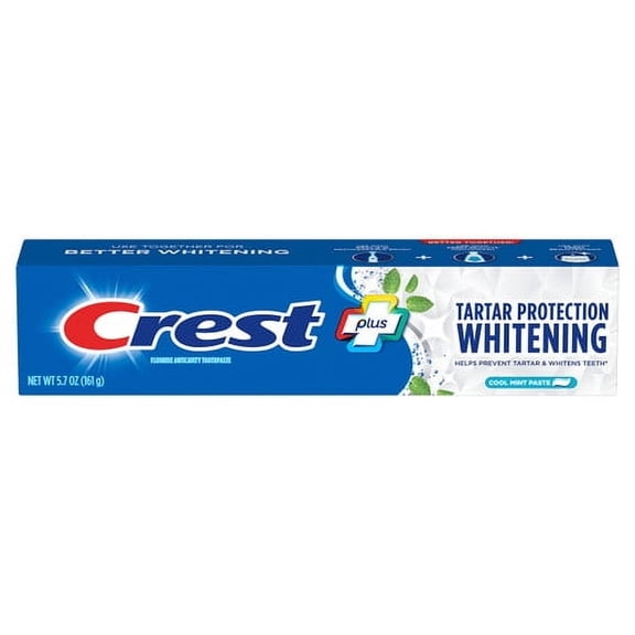 Crest Tartar Protection Toothpaste, Whitening Cool Mint, 5.7 oz, 2 Pack