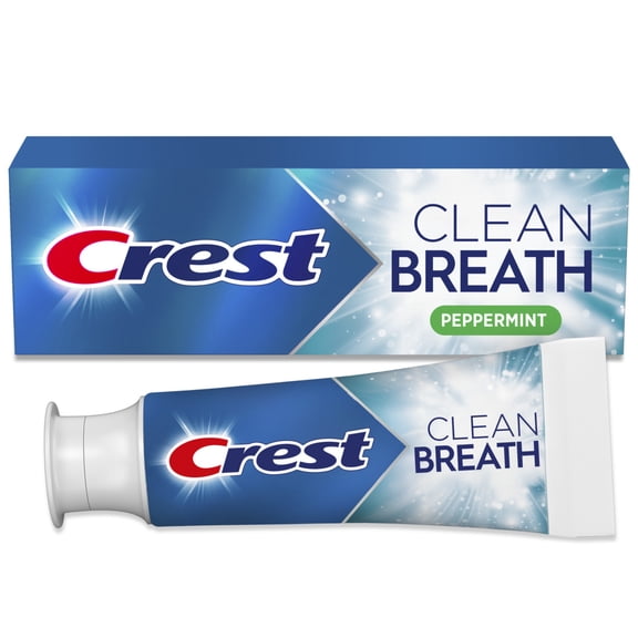 Crest Toothpaste Clean Breath Peppermint 2.5oz - Neutralizes Bad Breath, Antibacterial Protection, Fights Cavities, Freshens Breath, Gently Whitens