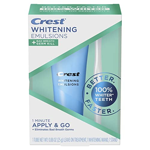 Crest Whitening Emulsions + Bad Breath Germ Kill LeaveOn Teeth