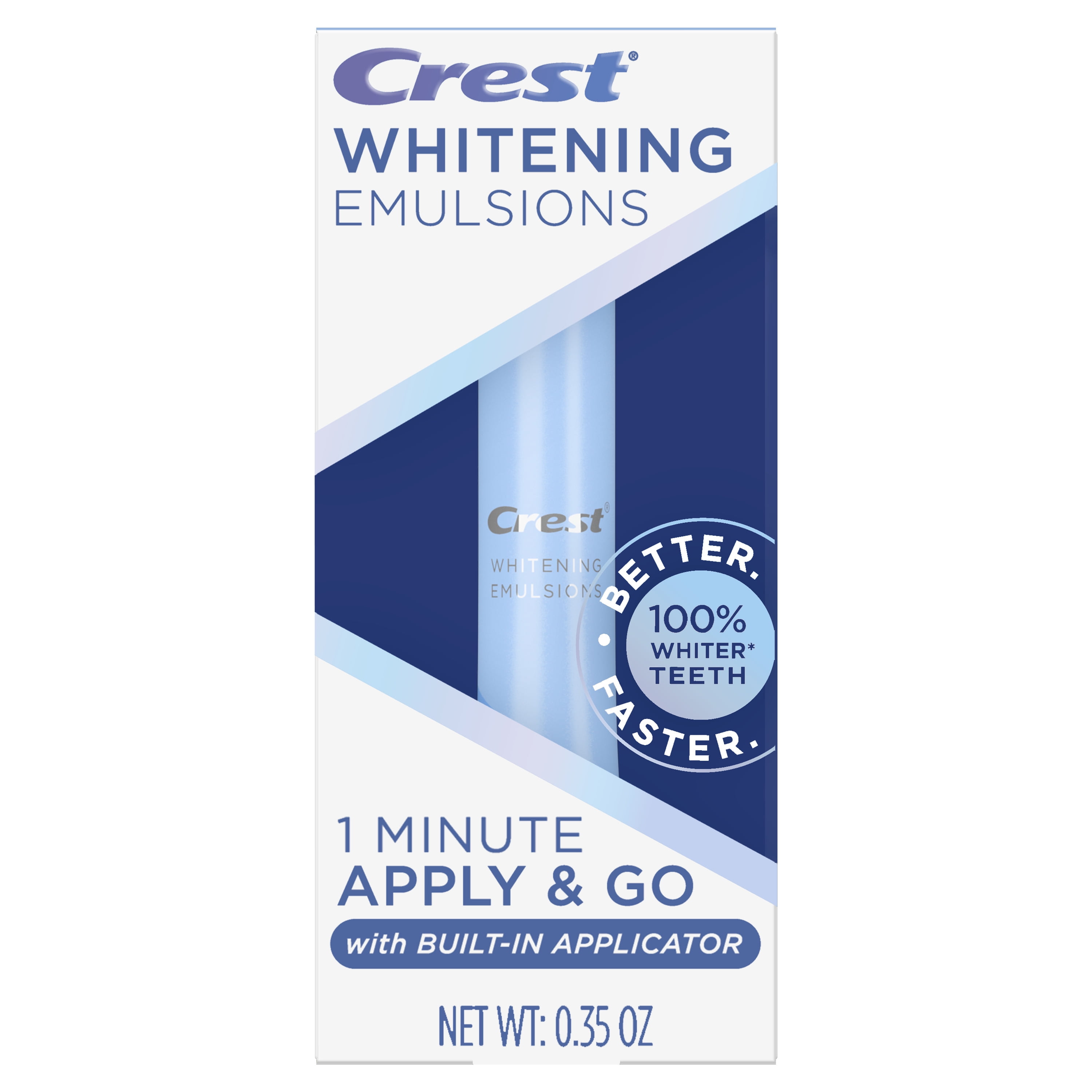 Crest Whitening Emulsions with Built-In Applicator, On the Go Leave-on Teeth Whitening Pen Treatment