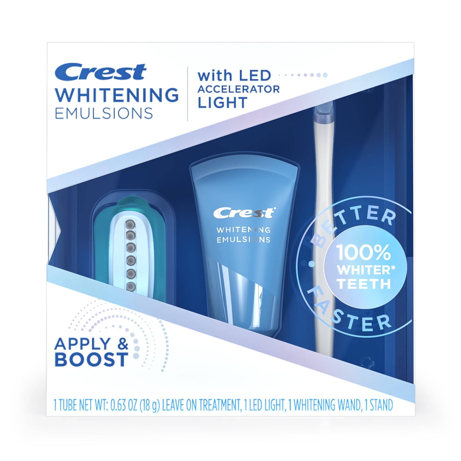 Crest Whitening Emulsions Kit with LED Light & Wand Applicator