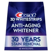 Crest 3DWhitestrips Anti-Aging Whitener At-Home Teeth Whitening Kit, 24 Treatments, 18 Levels Whiter