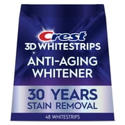 Crest 3DWhitestrips Anti-Aging Whitener At-Home Teeth Whitening Kit, 24 Treatments, 18 Levels Whiter