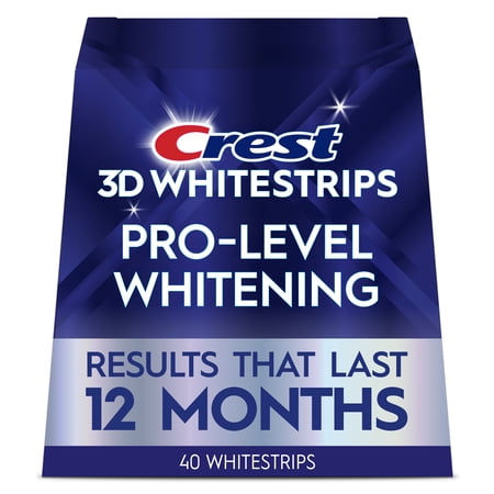 Crest 3DWhitestrips Pro-Level Whitening At-Home Teeth Whitening Kit, 20 Treatments, 12 Levels Whiter