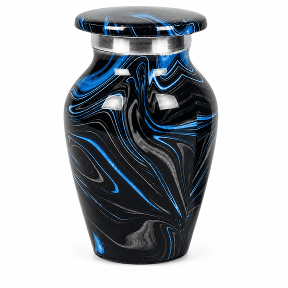 Cresta Modern Small Keepsake Urn for Human Ashes 3 x 2 x 2 Inches - Aluminum Small Cremation Urn - Decorative Mini Urns with Secure Lid - Black Marble