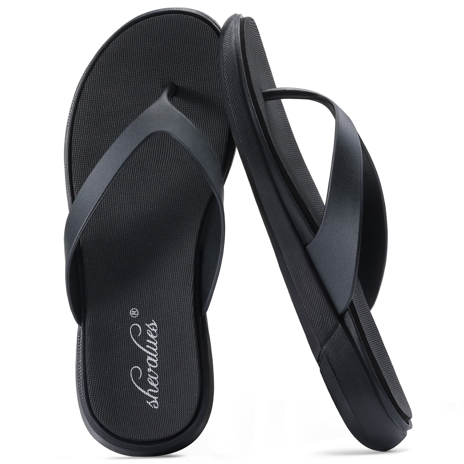 Telic Energy Flip Flops XL Mens 11 US Black Recovery Sandals USA Made Orthotic Telic Shoes | eBay main image 2