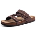 thumbnail image 1 of Crestar Cork Footbed Slide Sandals for Women, Comfortable Adjustable Buckle Slip on Slippers With Arch Support for Summer, Brown, 1 of 7