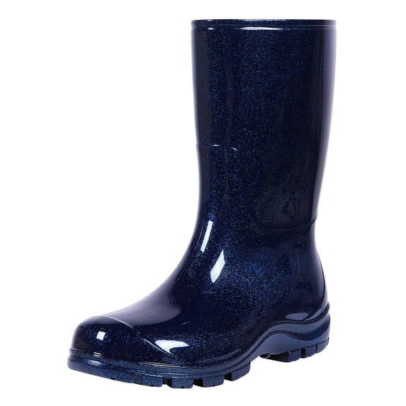 Crestar Mid Calf Rain Boots for Women, Waterproof Rubber Garden Shoes, Starry Blue