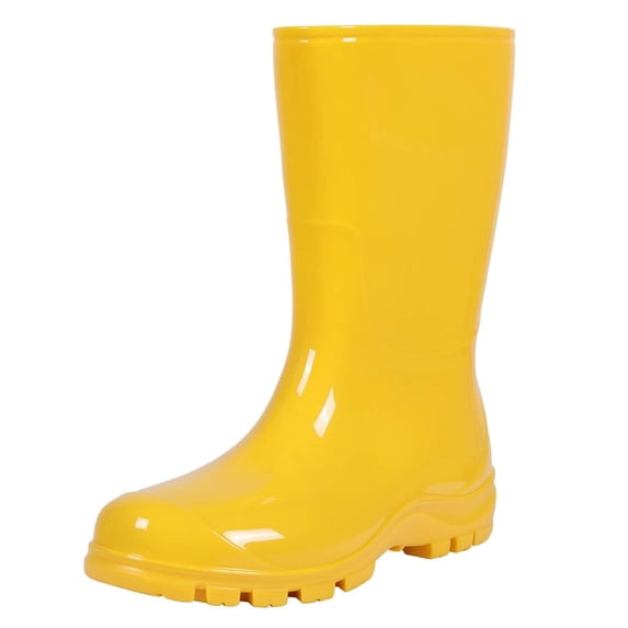 Crestar Mid Calf Rain Boots for Women, Waterproof Rubber Garden Shoes, Yellow