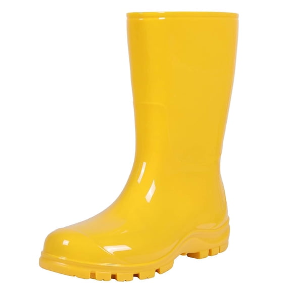 Crestar Mid Calf Rain Boots for Women, Waterproof Rubber Garden Shoes, Yellow