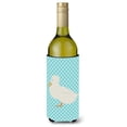 thumbnail image 1 of Crested Duck Blue Check Wine Bottle Beverge Insulator Hugger, 1 of 1