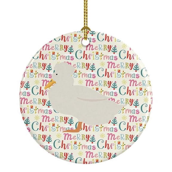 Crested Duck Christmas Ceramic Ornament 2.8 in x 2.8 in