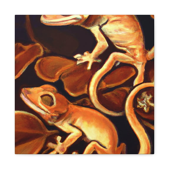 Crested Gecko Triumphant - Canvas