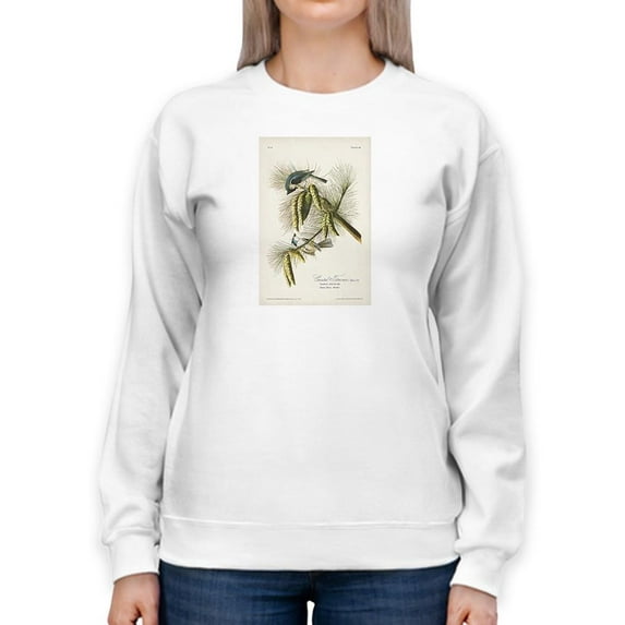 Crested Titmouse Sweatshirt Women -John James Audubon Designs, Female x-Large